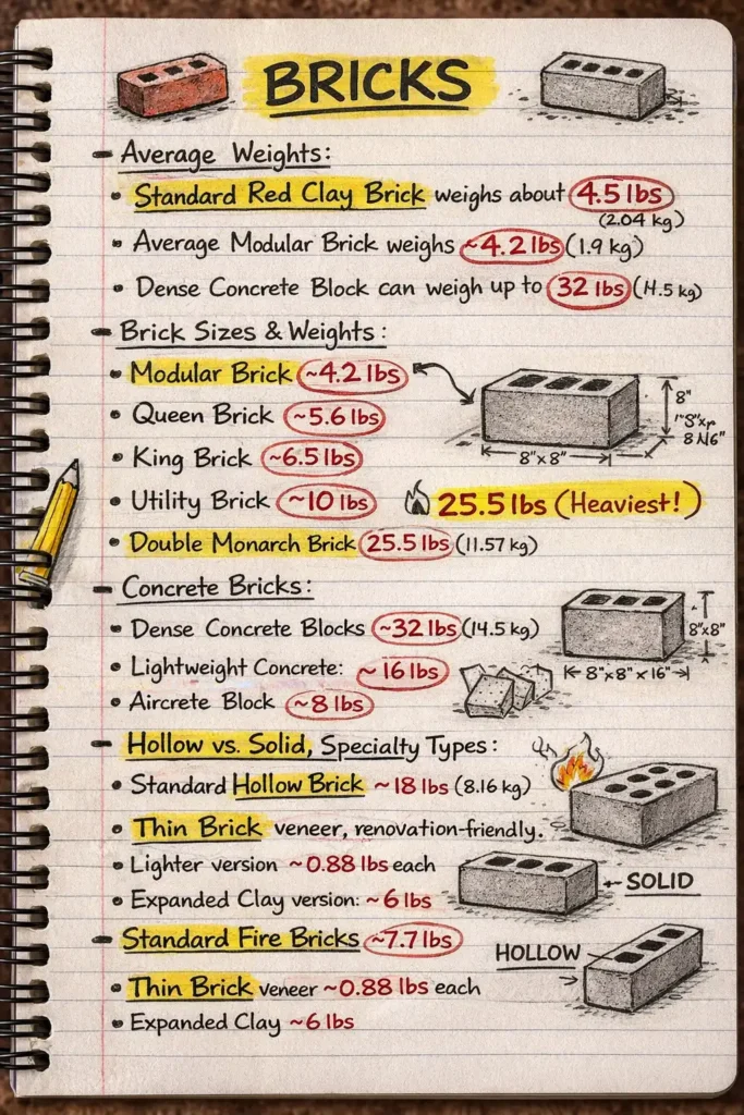 How Much Does a Brick Weigh? (Compare Brick Types Before You Buy) 2 everything about bricks