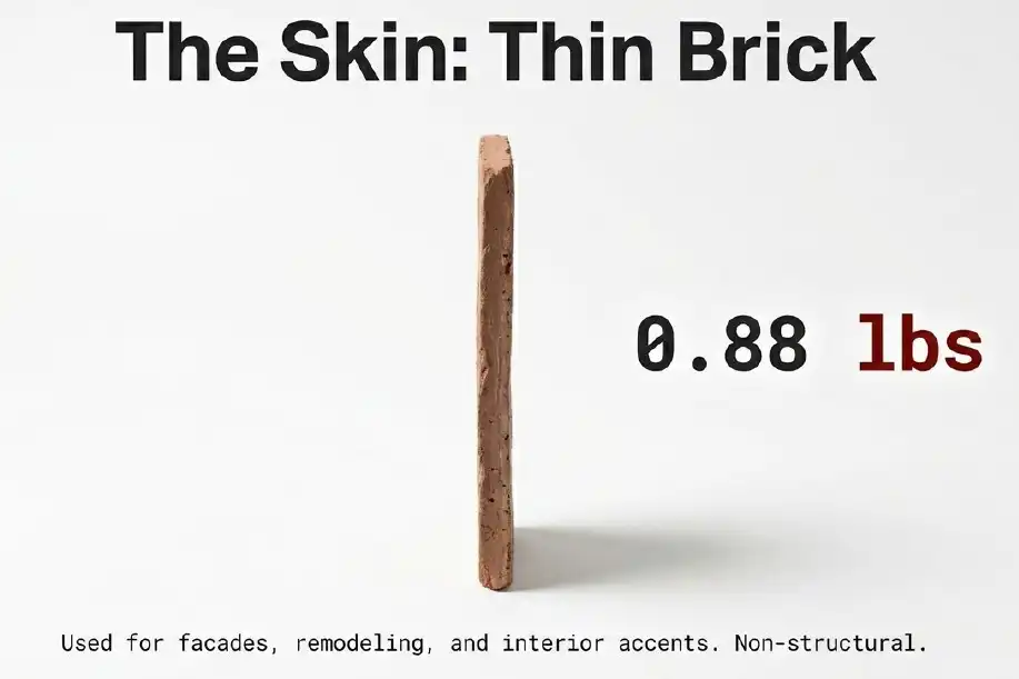 How Much Does a Brick Weigh? (Compare Brick Types Before You Buy) 6 thin brick