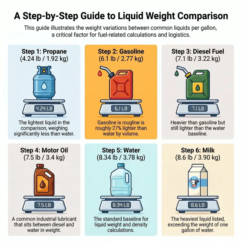 How Much Does a Gallon of Gas Weigh? Gasoline Weight Per Gallon 4 Gallon of Gas Weigh Compared to Other Common Liquids